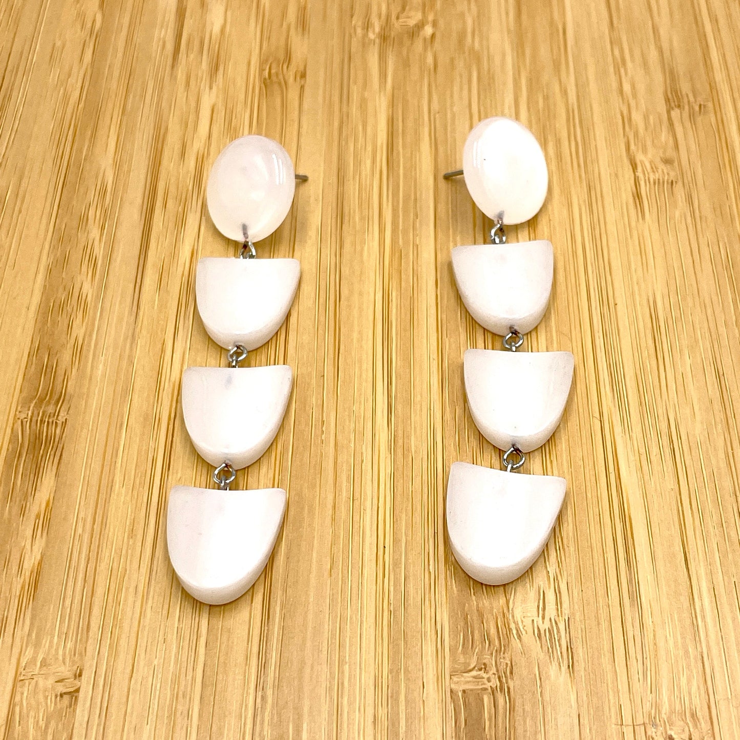 White Arrow Moonglow Earrings *