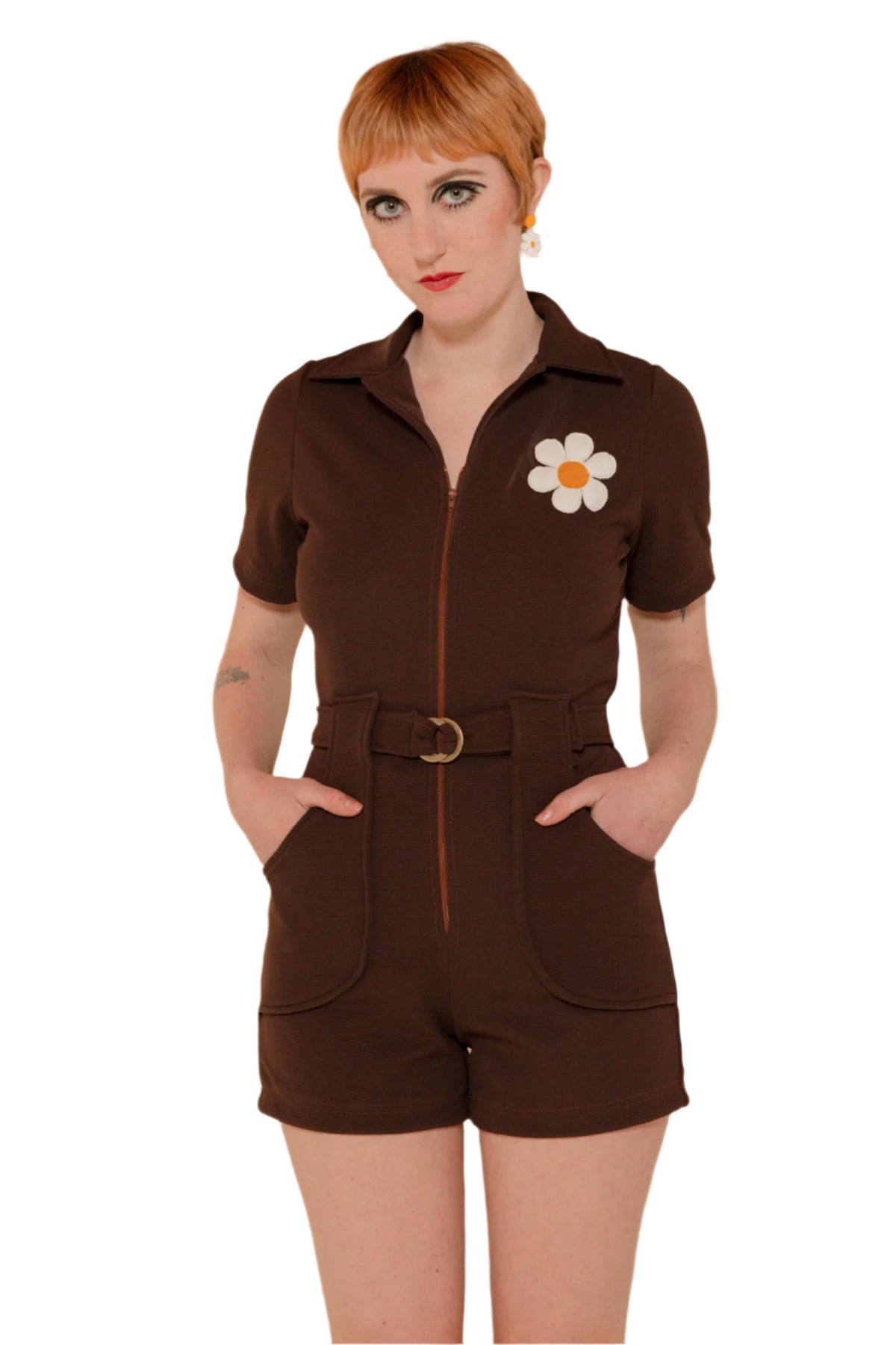 Flower Power Romper in Chocolate