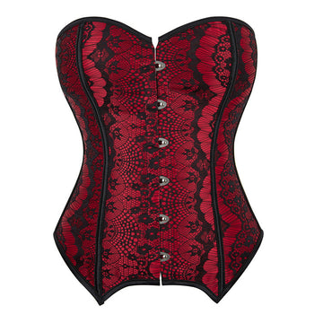 Dark Red Plastic Bones Women Court Waist Slimming Bodybuilding Body Shaping Top