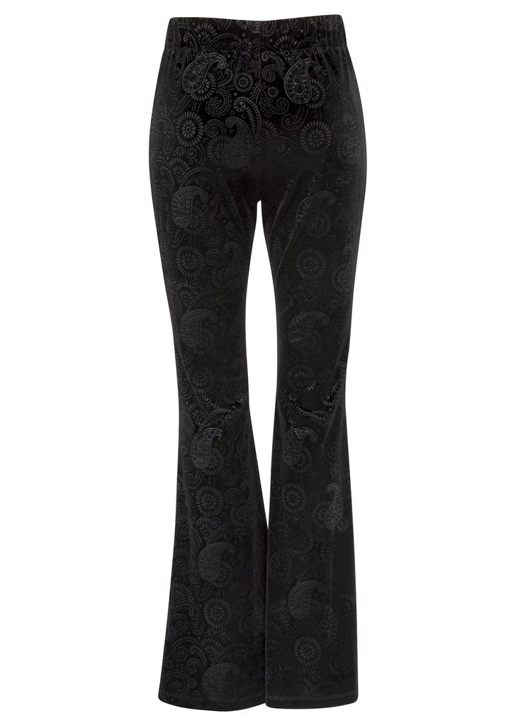 Black Burnout Velvet Bell Bottoms