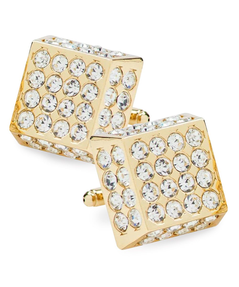 Vittorio Vico Men's Large Square Studded Colored Crystal Cufflinks: CL76XX Series