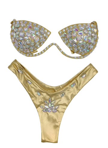 Golden Hour Rhinestone Bikini Set