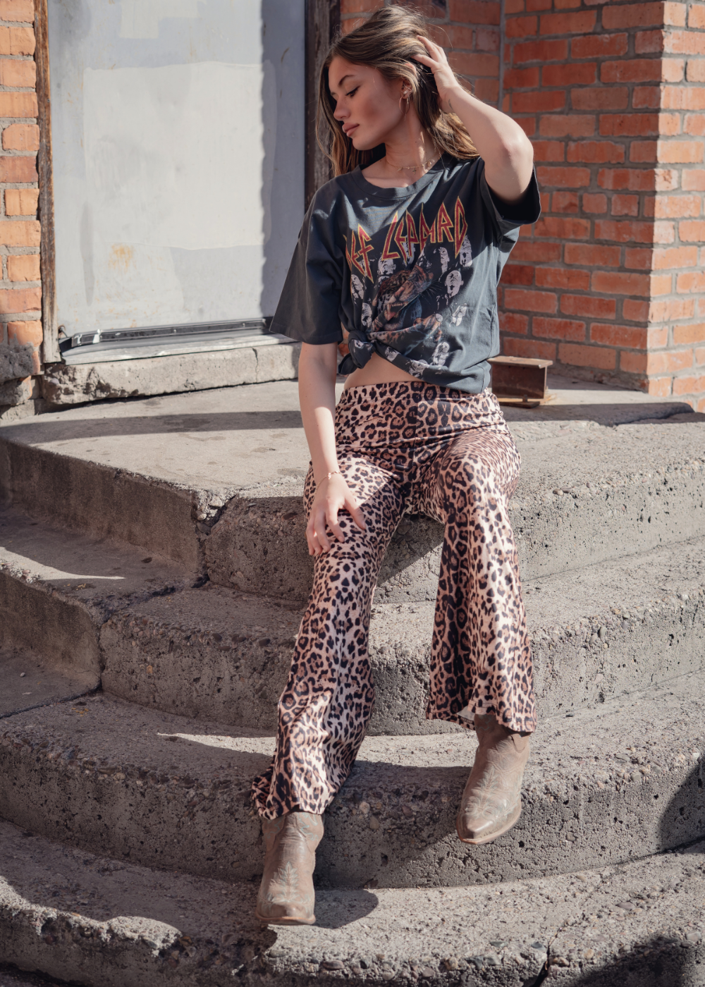 You Are Wild Leopard Print Flare Pants Bell Bottoms
