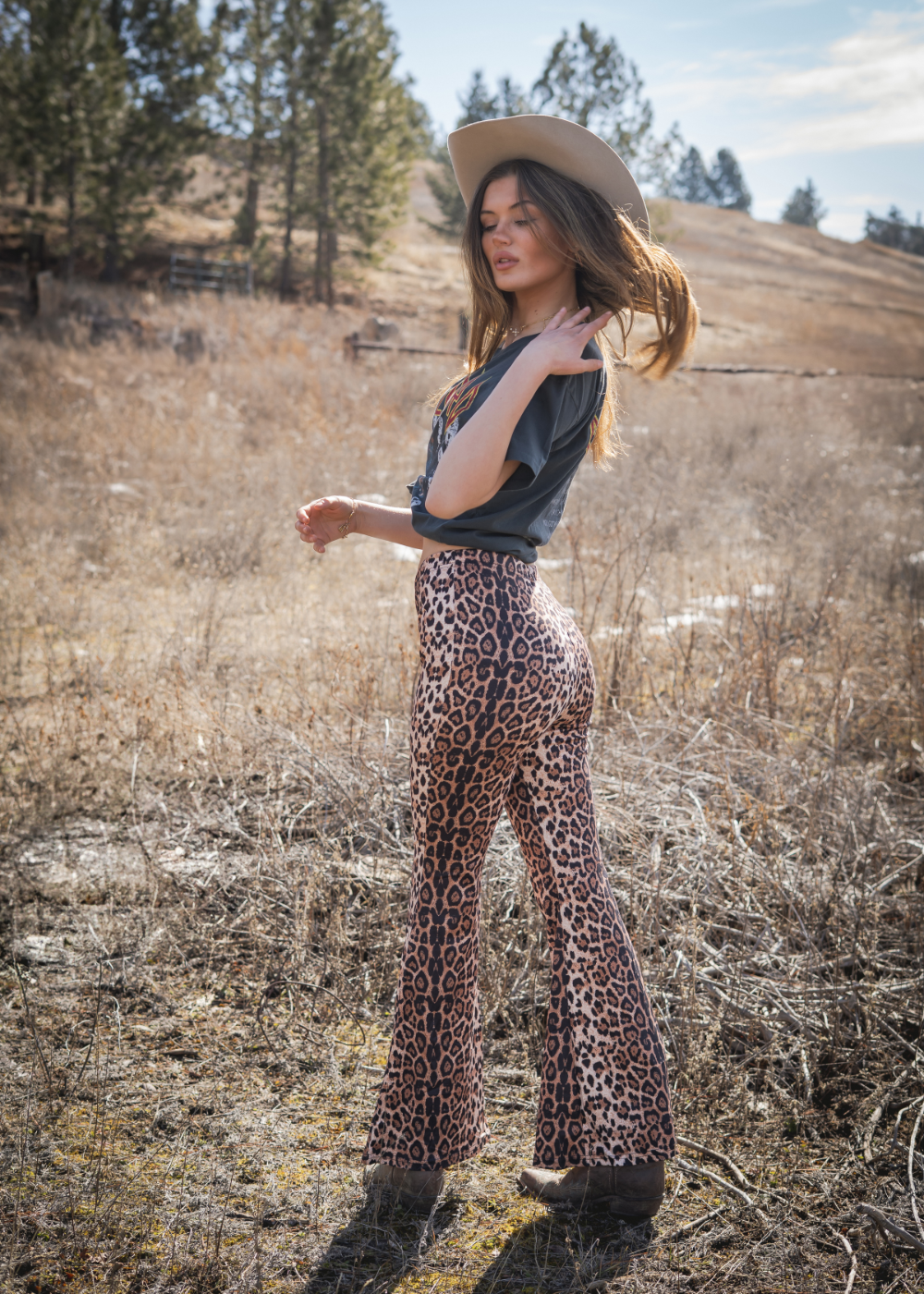 You Are Wild Leopard Print Flare Pants Bell Bottoms