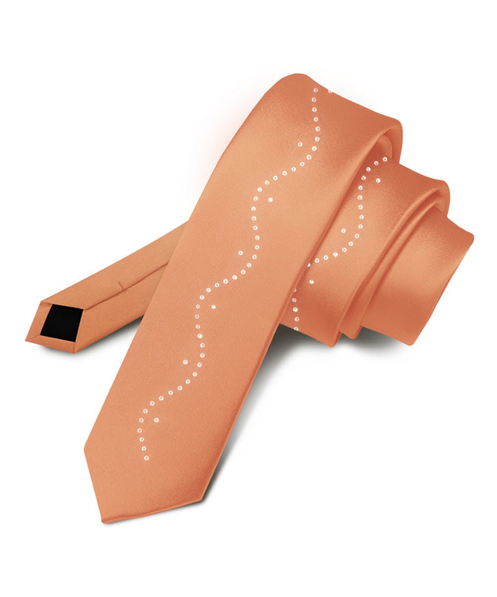Vittorio Farina Men's Satin Skinny Necktie with Rhinestones