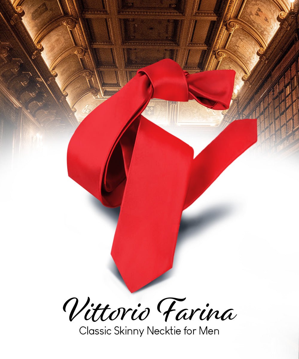 Vittorio Farina Men's Satin Skinny Necktie
