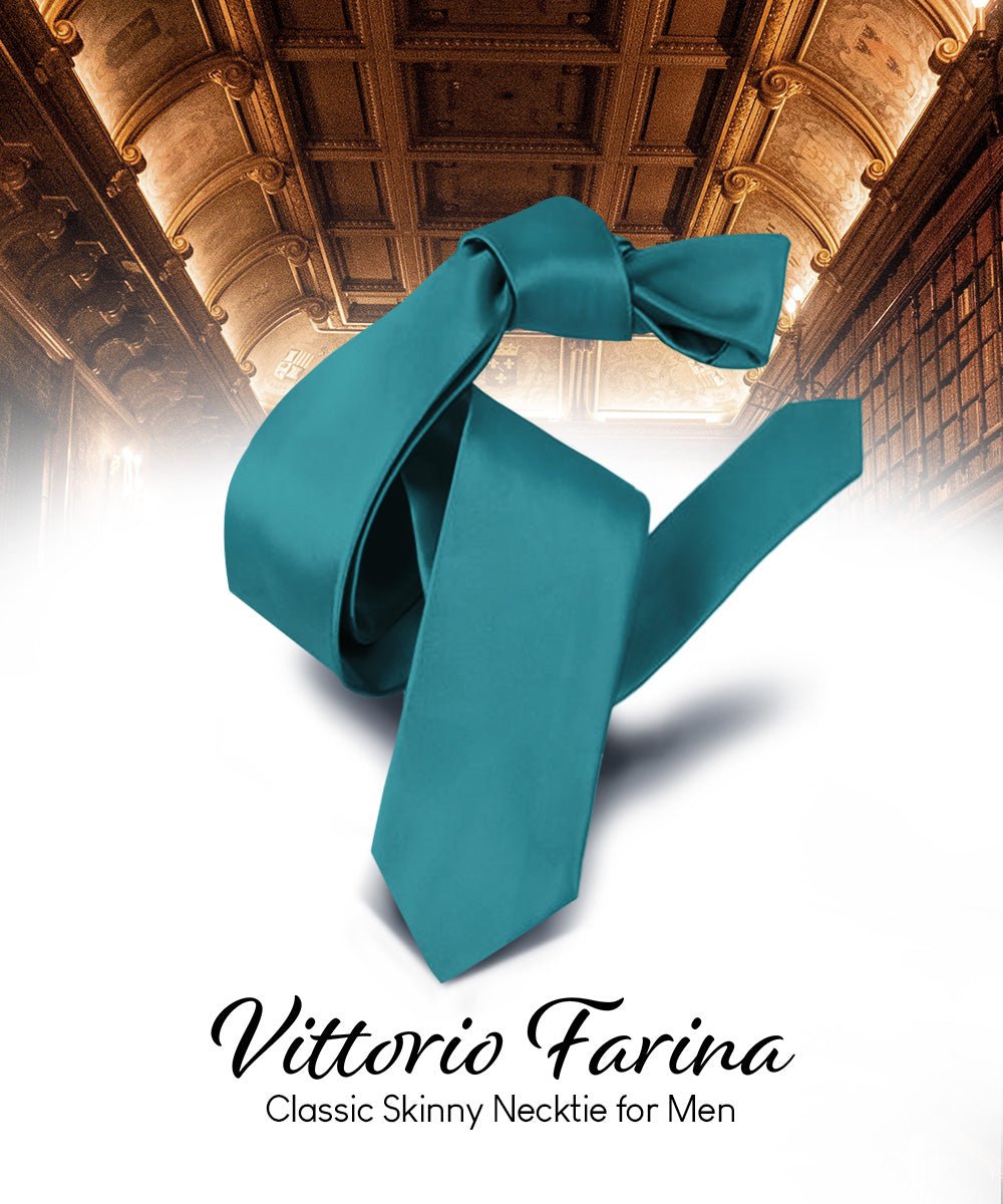 Vittorio Farina Men's Satin Skinny Necktie