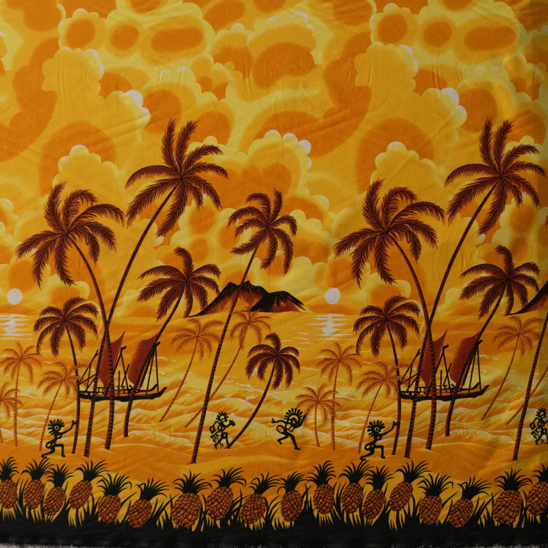 Island Sunset over Ocean Fabric | Peachskin
