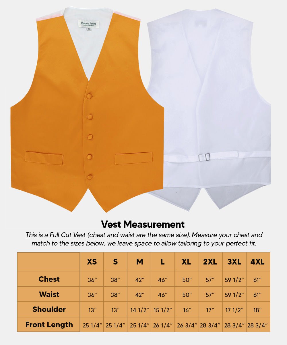 Vittorio Farina Men's Satin Vest, Necktie, Bow Tie and Pocket Square Set (White Back)