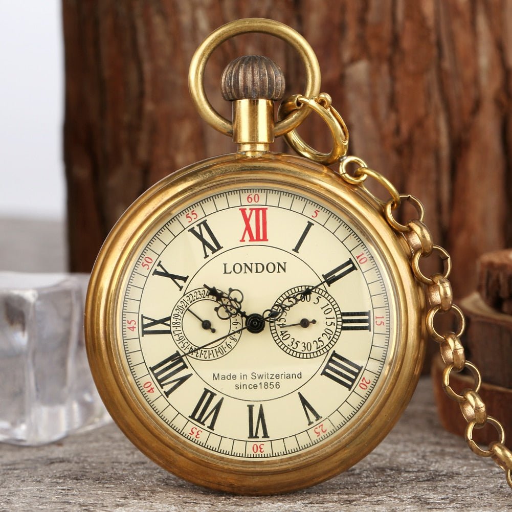 Vintage London Replica Mechanical Pocket Watch