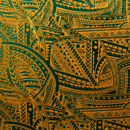 Traditional Polynesian Tattoo Design Fabric | Polyester Foil