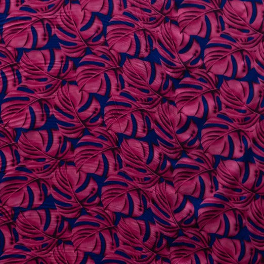 All Over Monstera Leaf Polyester Fabric | Islands Fabric