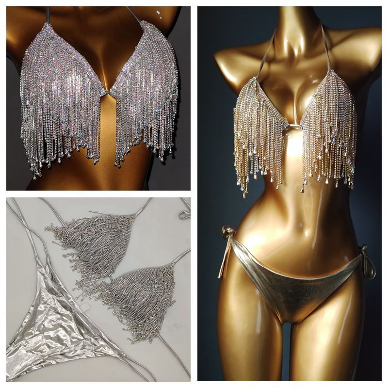 Silver Siren Fringe Bikini