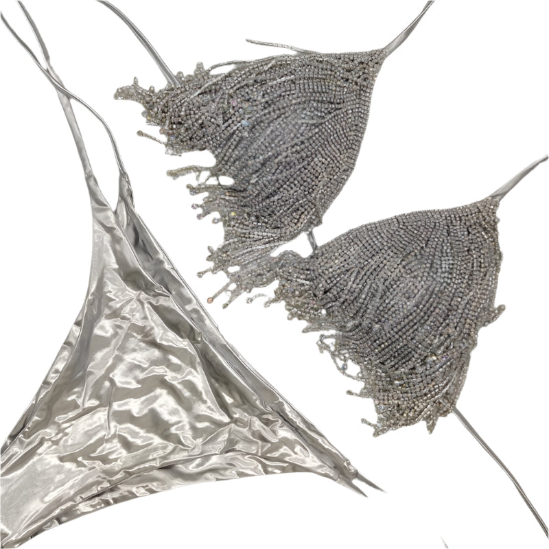 Silver Siren Fringe Bikini