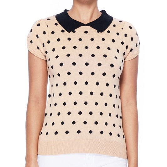 Vintage Style Polka Dot Pullover Sweater