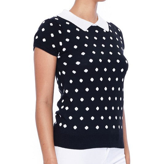 Vintage Style Polka Dot Pullover Sweater