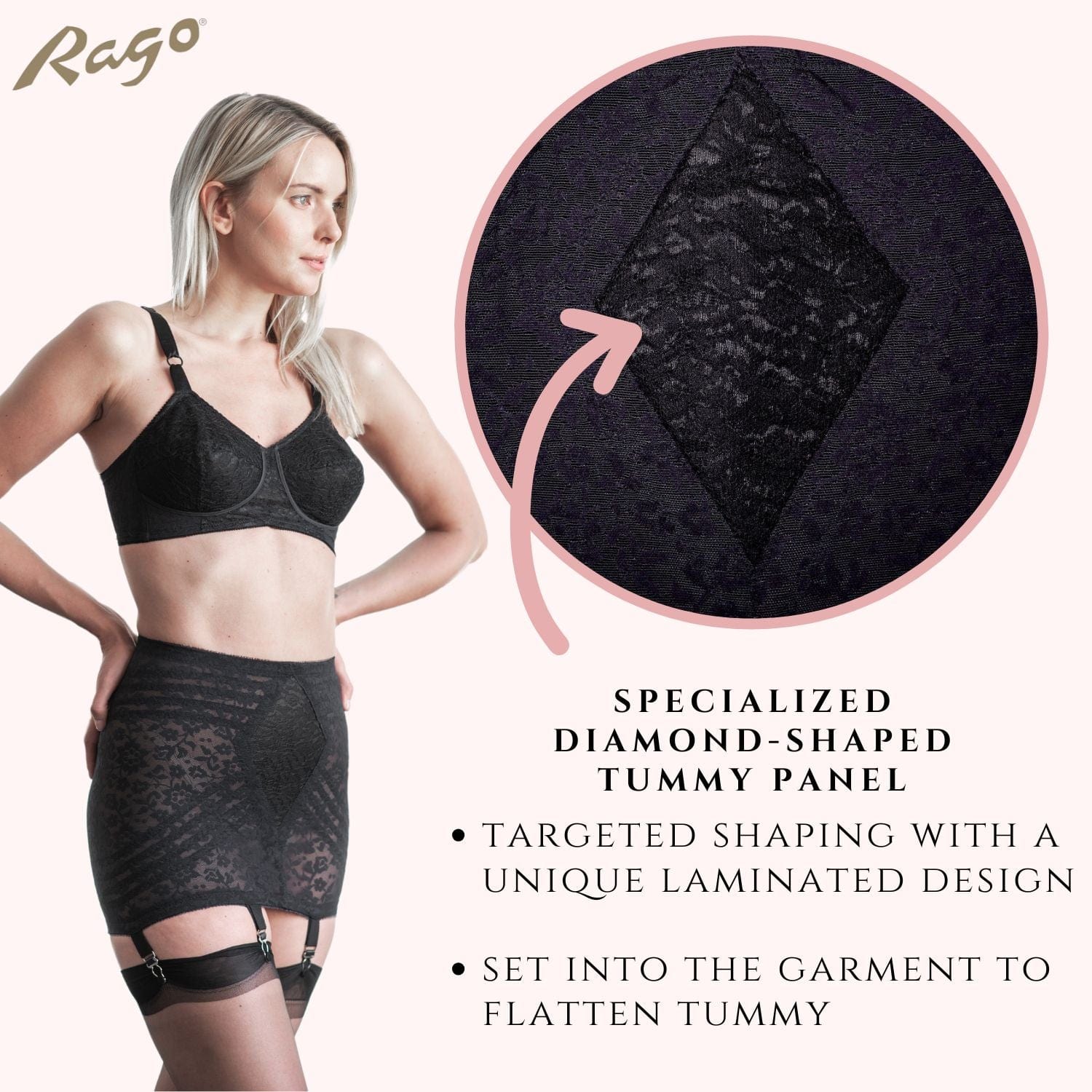 Style 1357 | Lace Waistline Open Bottom Girdle | Extra Firm Shaping