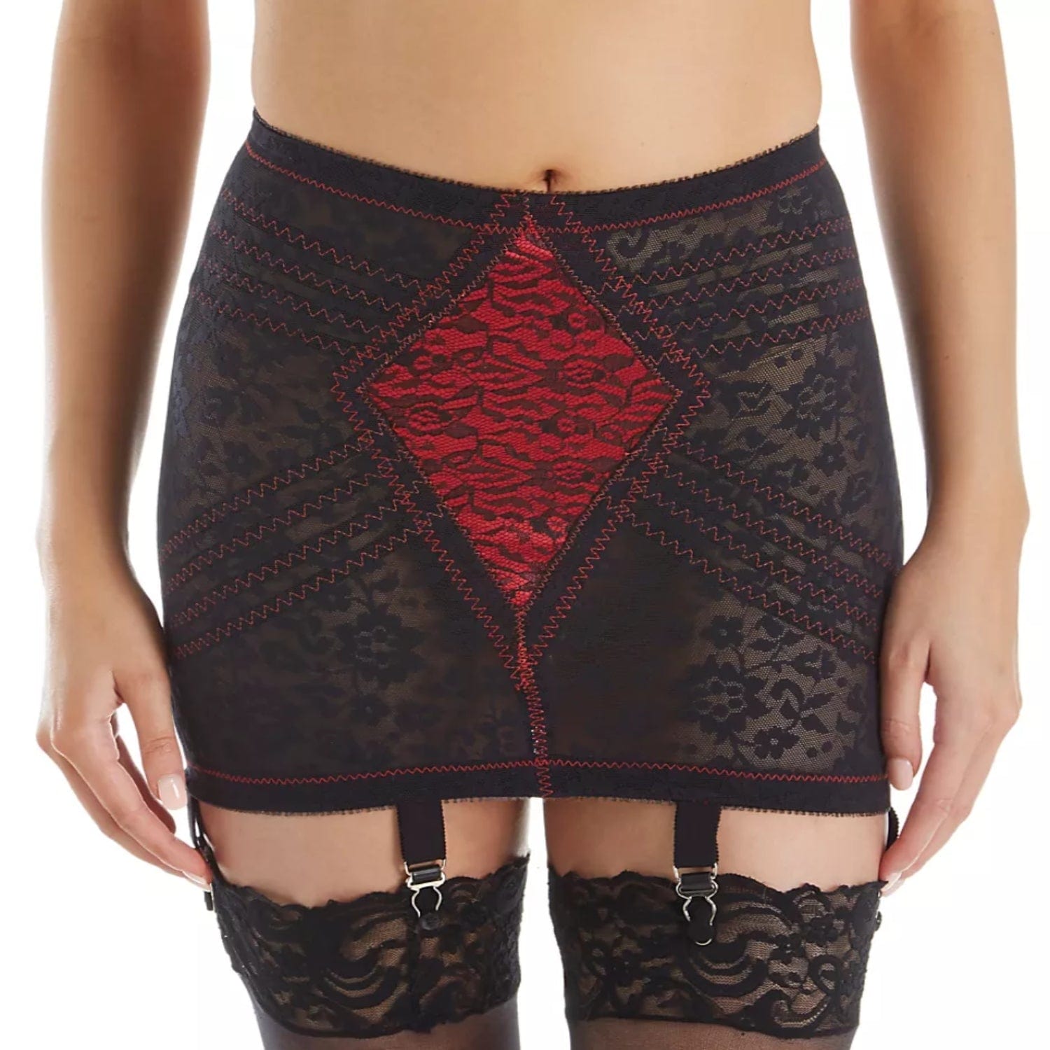 Style 1357 | Lace Waistline Open Bottom Girdle | Extra Firm Shaping