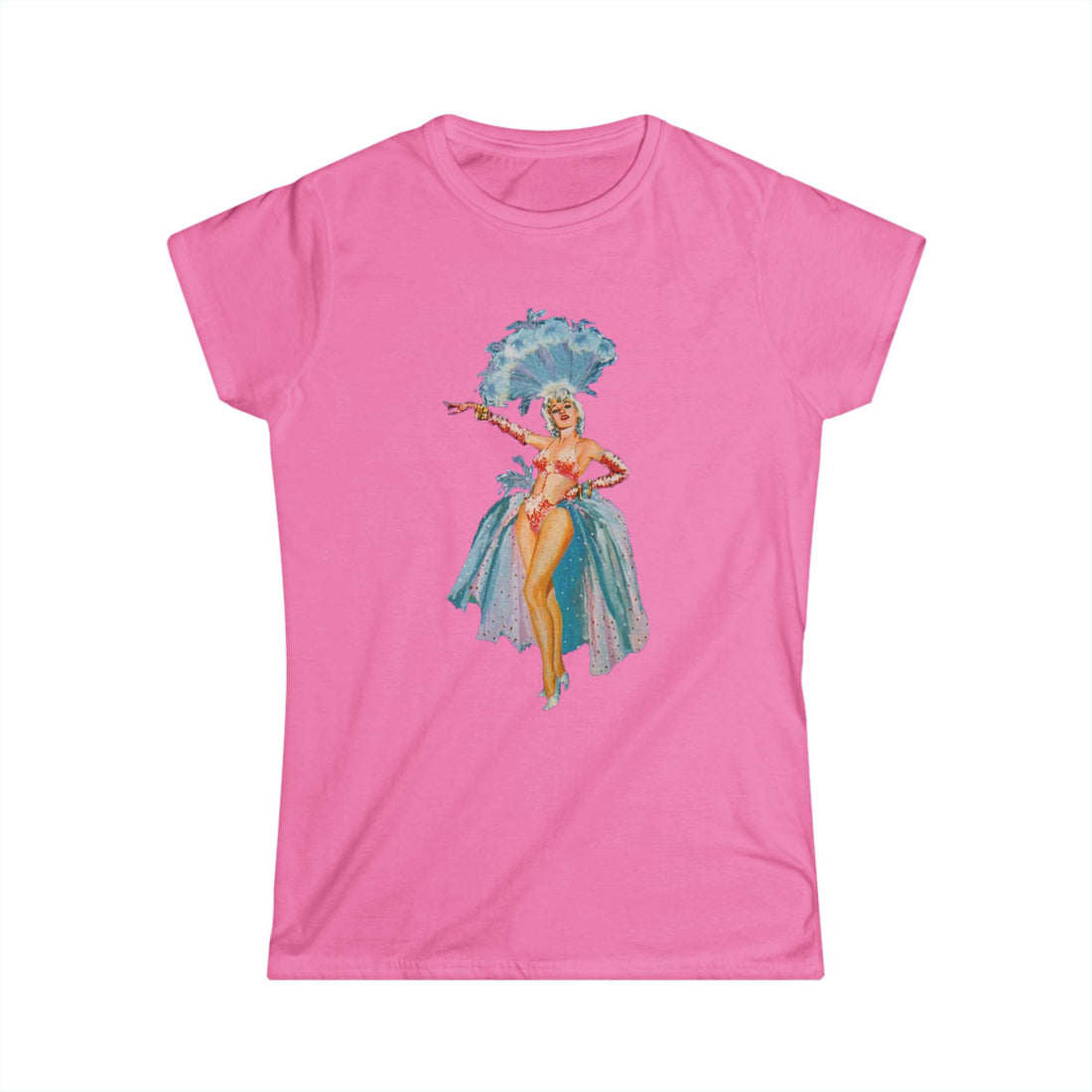 Women's Blue-Feather Showgirl Tee