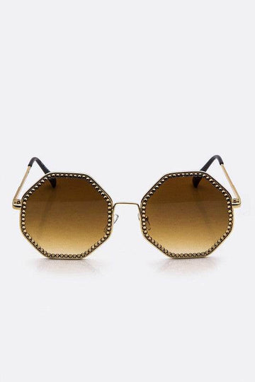 Austrian Crystal Octagon Oversize Sunglasses