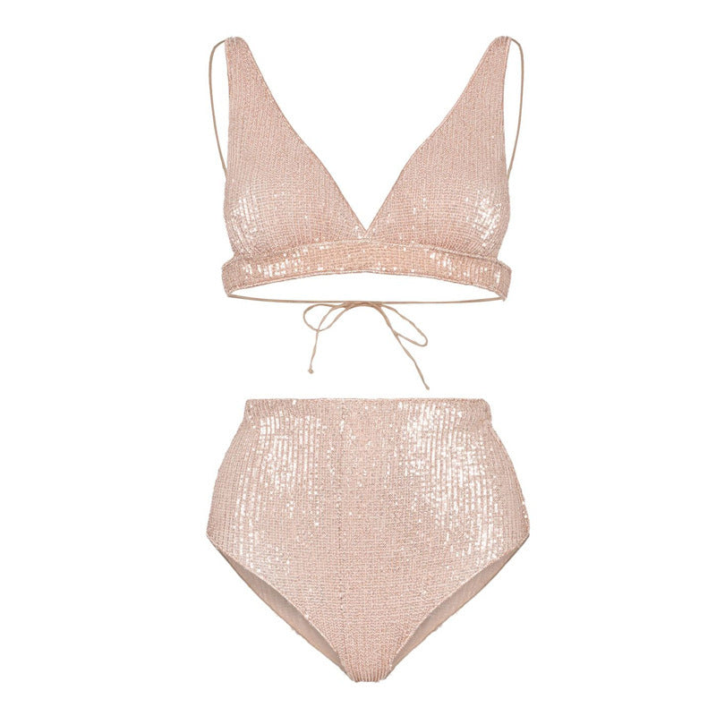 Showstopper Sequin High-Waist Bikini