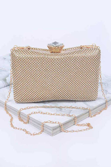 Rhinestone Box Clutch Evening Bag