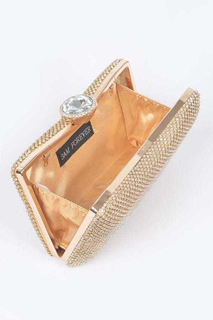 Rhinestone Box Clutch Evening Bag