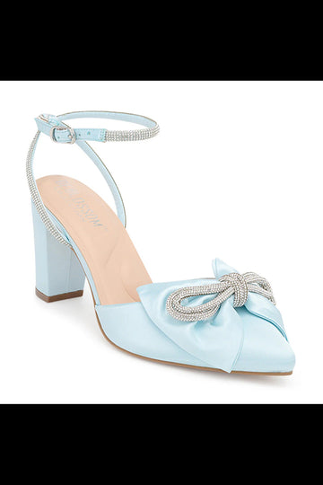 Satin Shoe with Rhinestone Bow