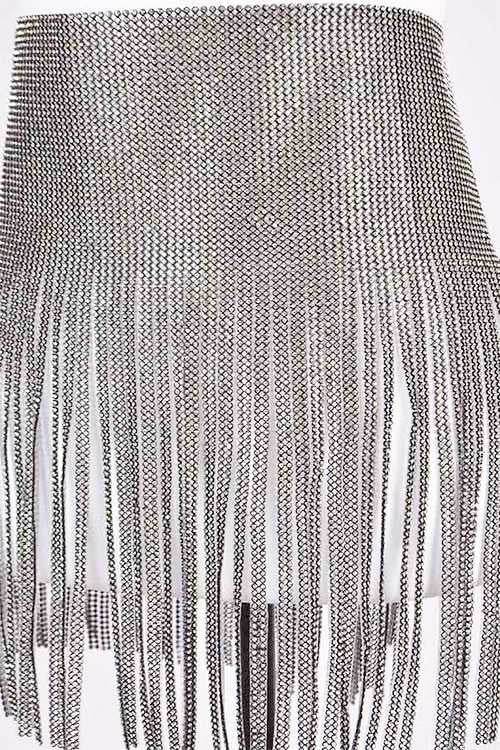 Rhinestone Fringe Statement Belt