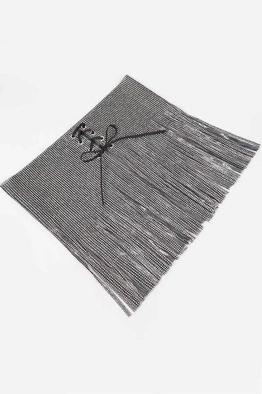 Rhinestone Fringe Statement Belt