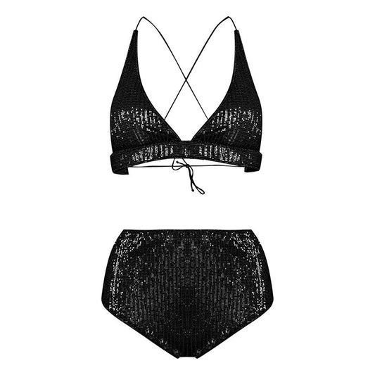 Showstopper Sequin High-Waist Bikini