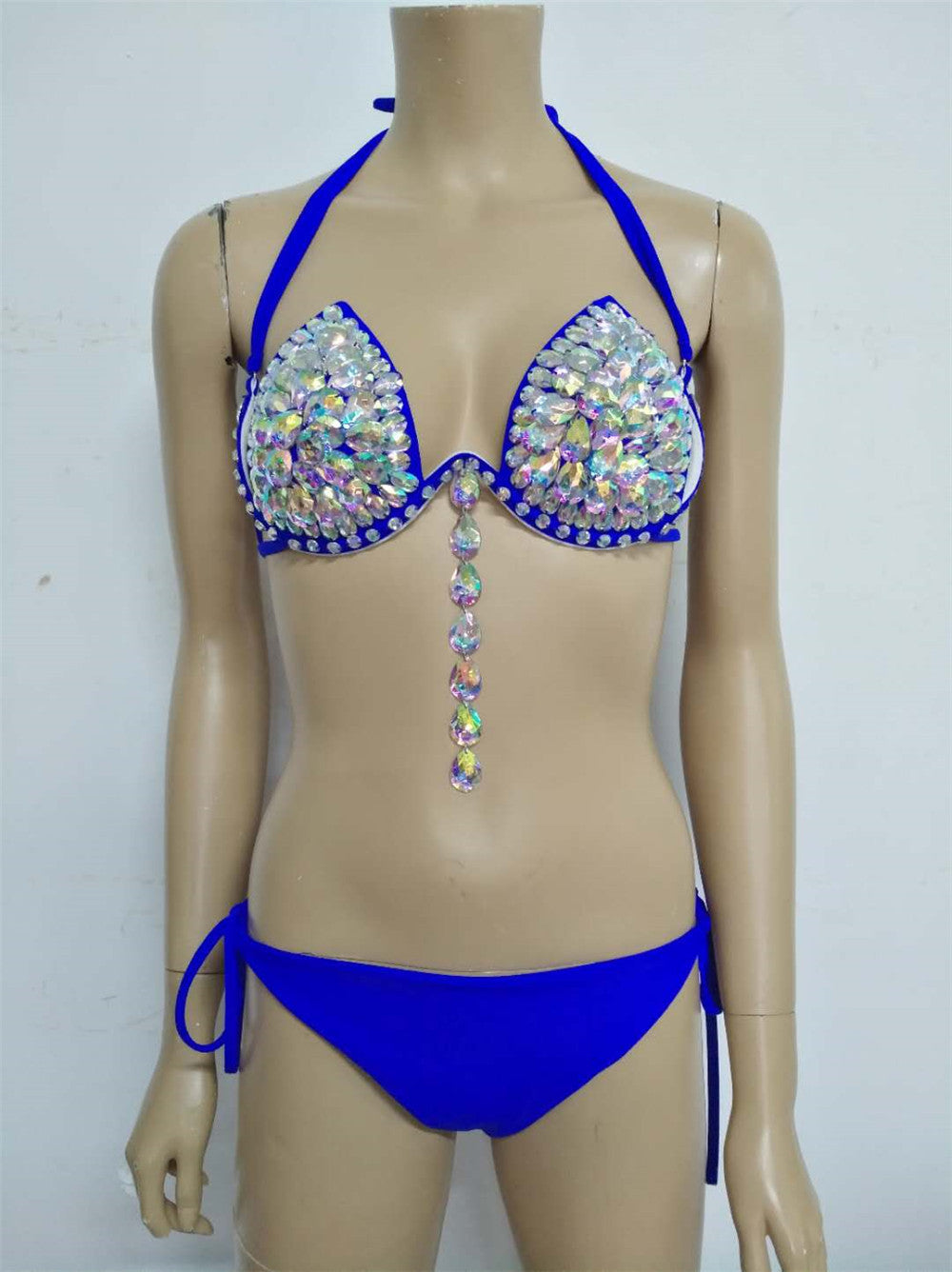 Handmade Beaded Bright Rhinestone 2-Piece Set