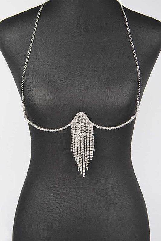 Fringe Rhinestone Iconic Bra Chain