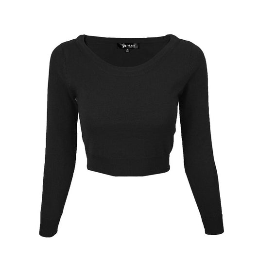 Vintage Style Cropped Pullover Sweater