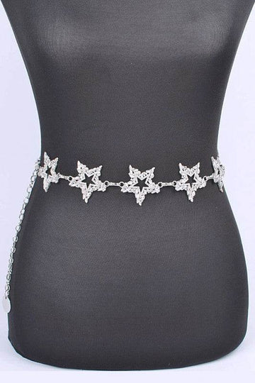 Rhinestone Star Iconic Chain Belt
