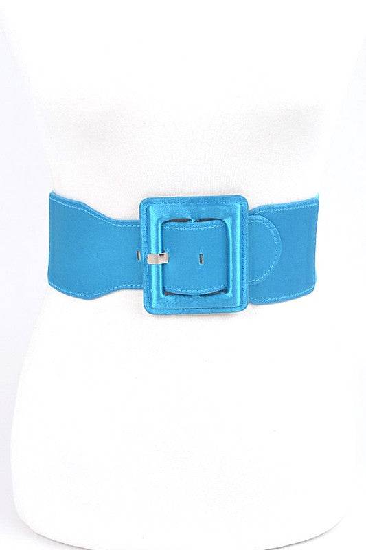 Satin Metallic Elastic Fashion Wide Belt