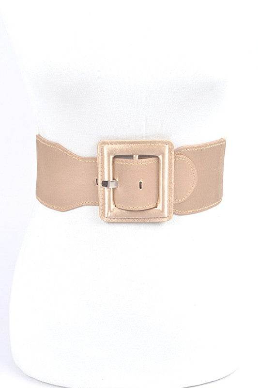 Satin Metallic Elastic Fashion Wide Belt