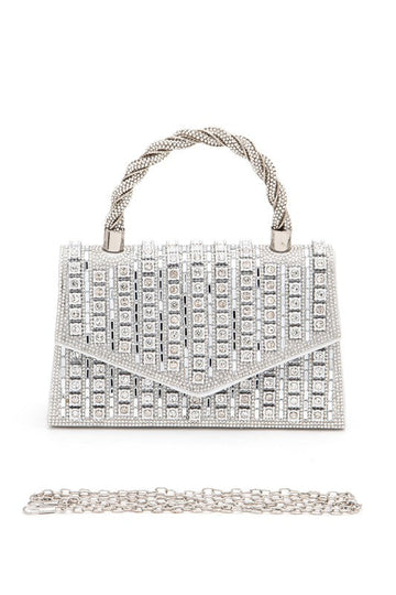 Rhinestone Top Handle Iconic Clutch Bag