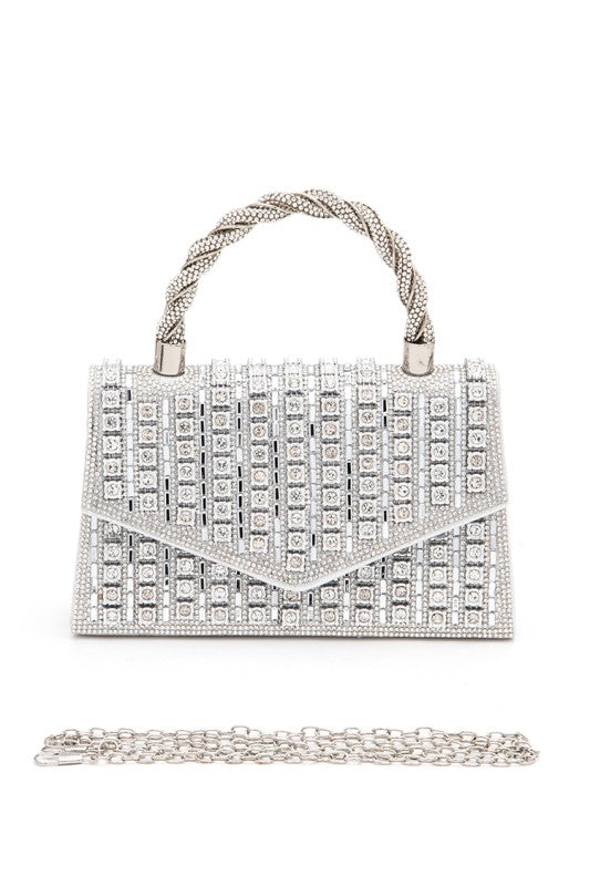 Rhinestone Top Handle Iconic Clutch Bag
