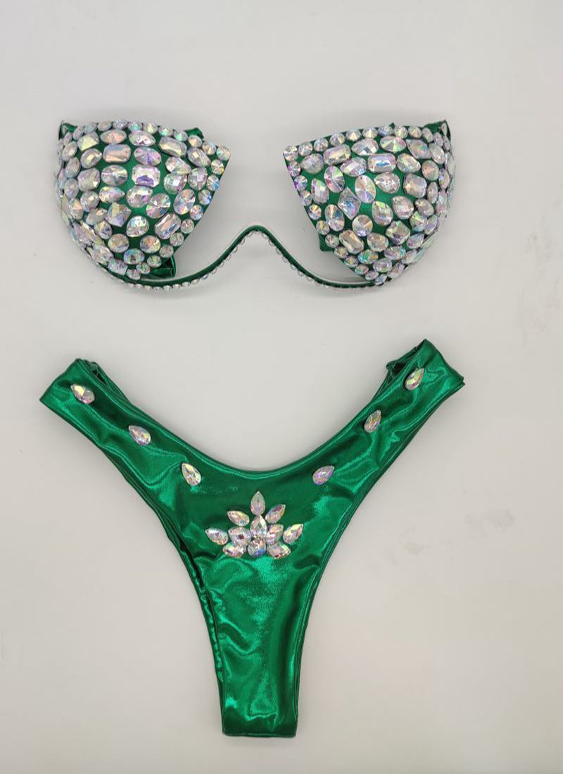 Golden Hour Rhinestone Bikini Set