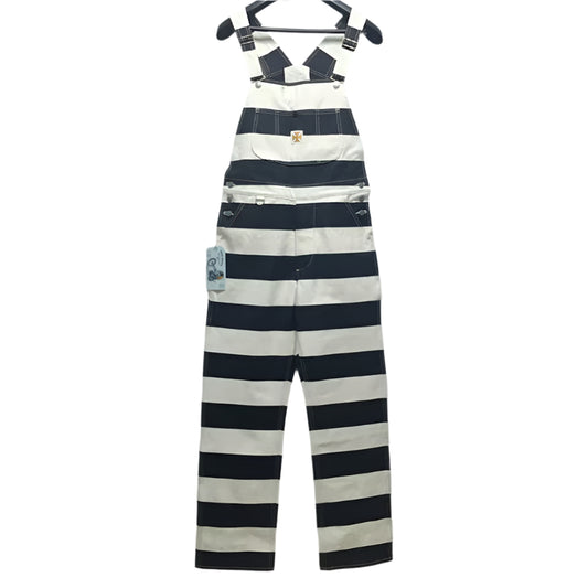 BOB DONG Prisoner Striped Overalls Vintage Men'S Motorcycle Biker Racing Pants