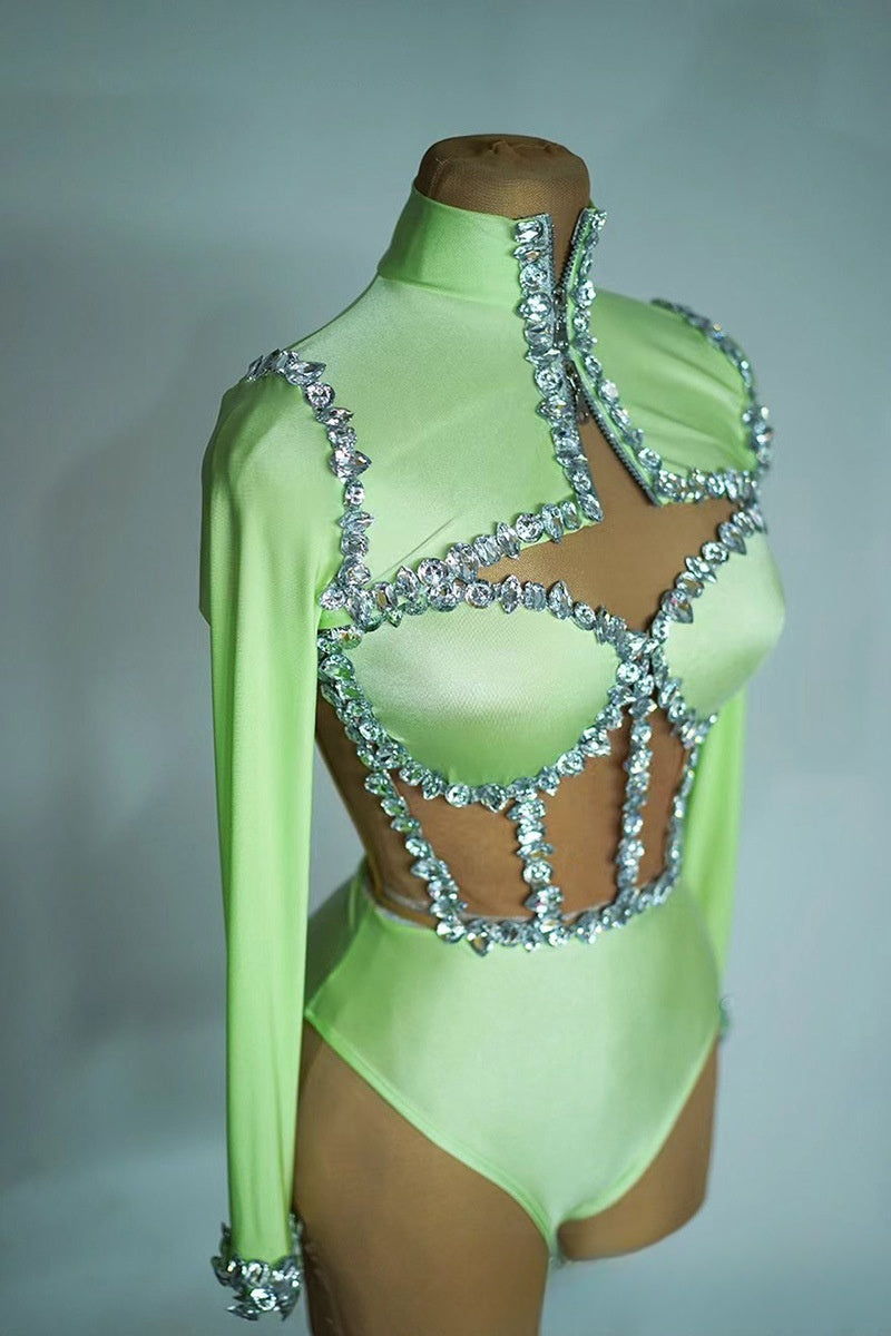 Crystal Siren Illusion Bodysuit