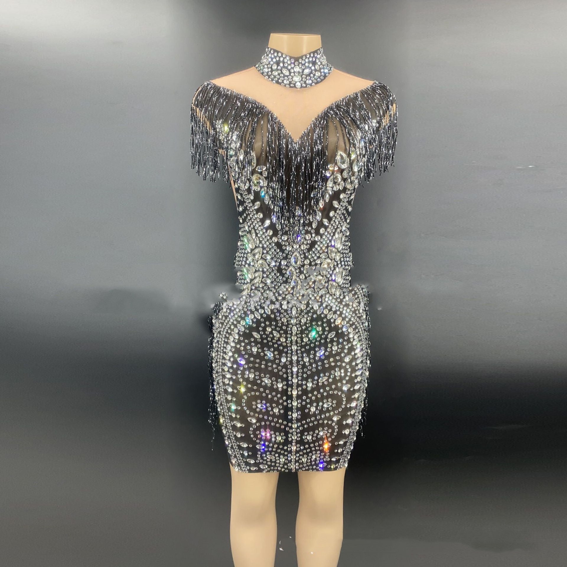 Luxury Tassel Beaded Dress