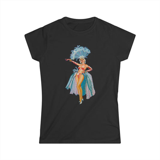 Women's Blue-Feather Showgirl Tee