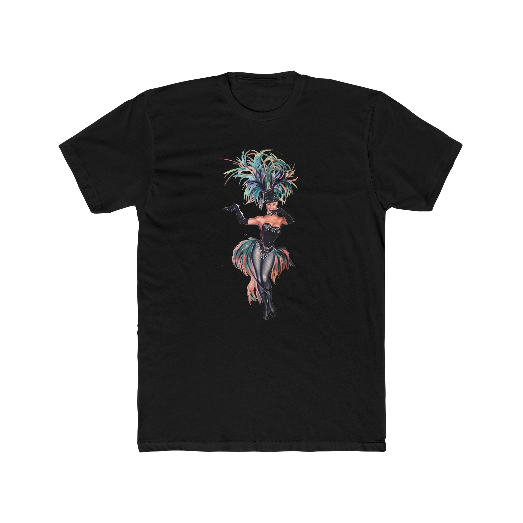 Multi-Colored Feather Vegas Showgirl Tee