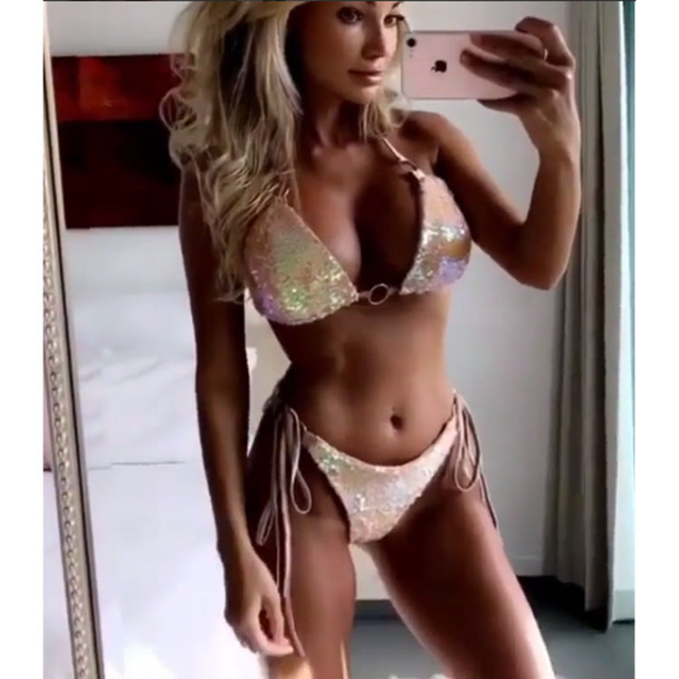 Champagne Stardust Sequin Bikini
