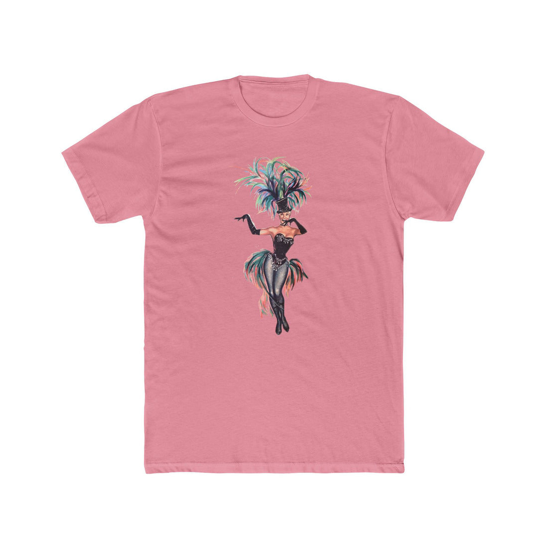 Multi-Colored Feather Vegas Showgirl Tee