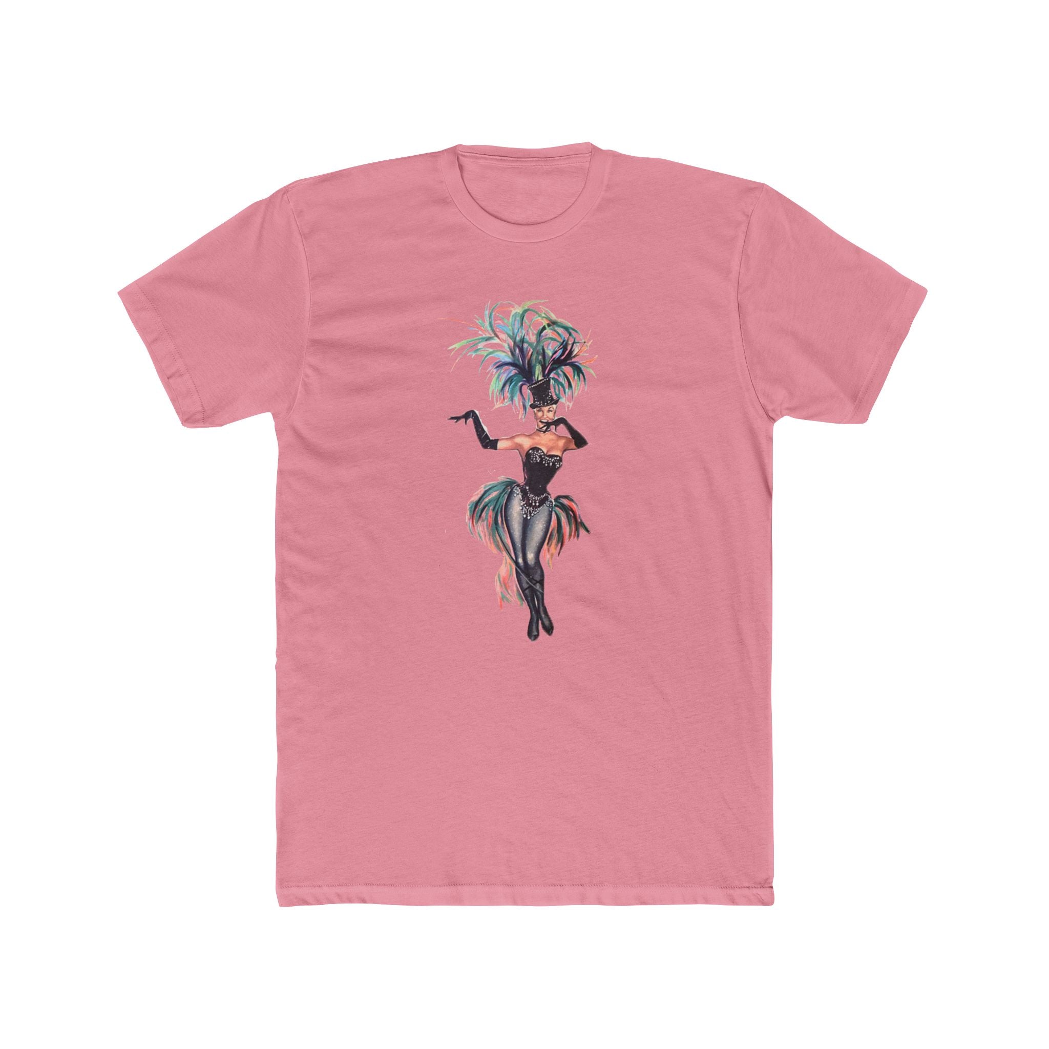 Multi-Colored Feather Vegas Showgirl Tee