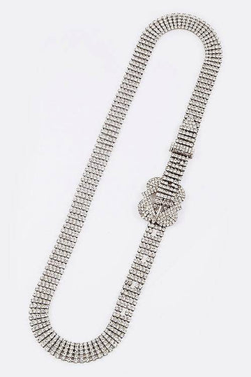 Statement Buckle Rhinestone Belt