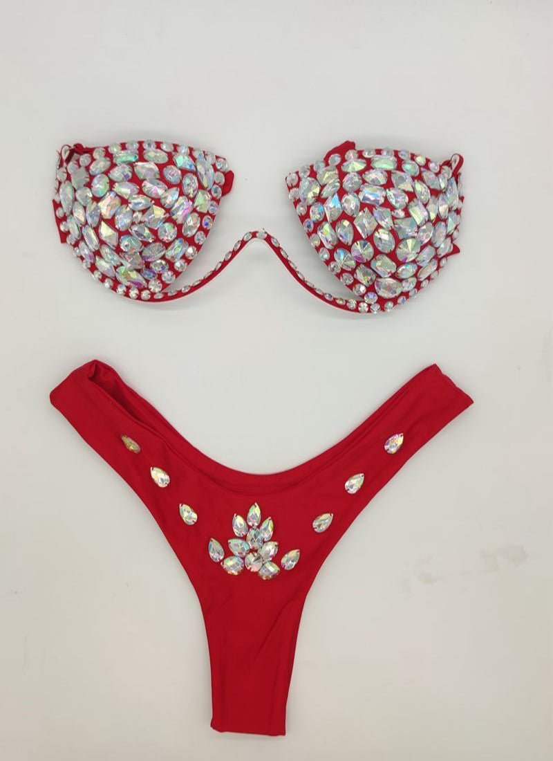 Golden Hour Rhinestone Bikini Set